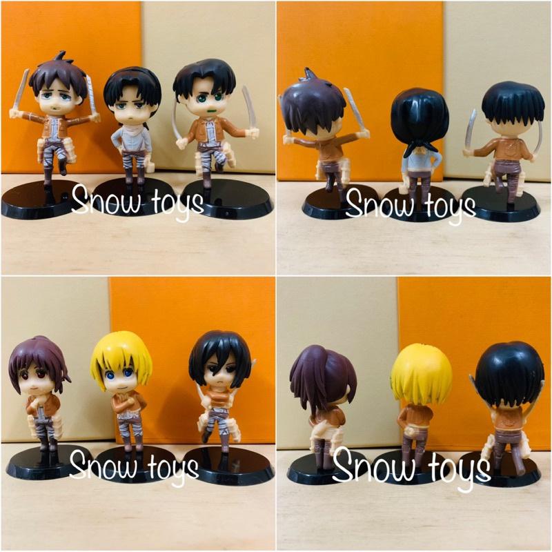 Mô hình Attack On Titan - AOT - Đại chiến Titan - 6 nhân vật Eren Mikasa Armin Hange Sasha Levi tự chọn - Cao ~8cm