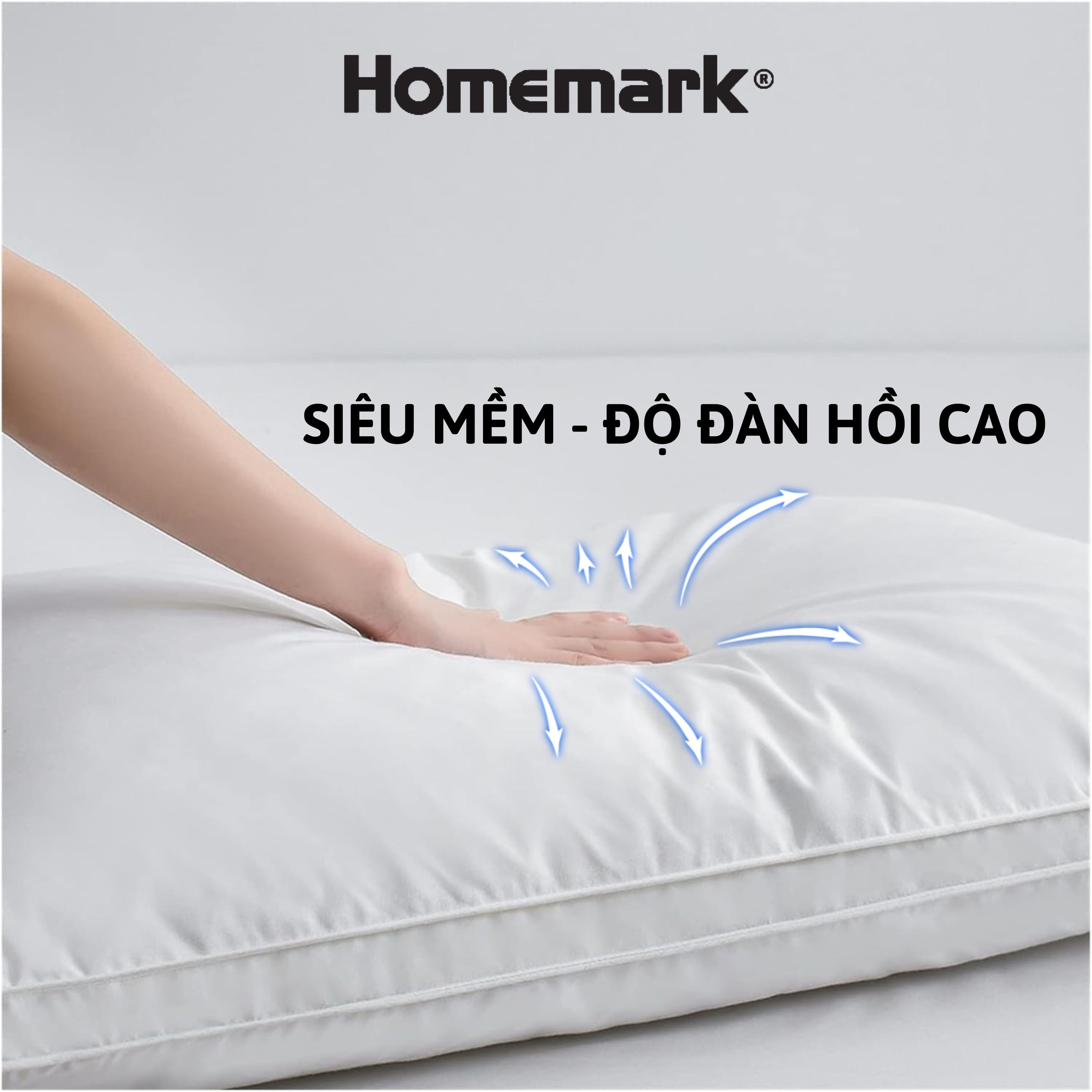 Ruột Gối Lông Vũ Nhân Tạo Homemark - Êm Ái, Thoáng Khí, Chống Bám Bụi, Chống Xẹp Lún, Hỗ Trợ Giấc Ngủ Ngon - 50x70cm