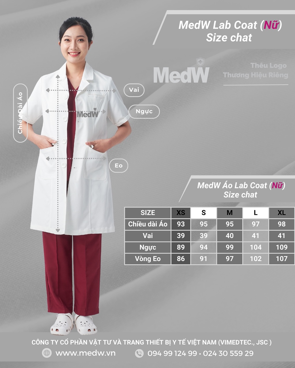 MedW Ceres Lab Coat (Nữ Tay Ngắn) Áo Blouses Bác Sĩ  Trang Phục Y Tế Bác Sĩ, Điều Dưỡng Thiết Kế Pháp Cách Tân Trang Trọng Thẩm Mỹ, Vật Liệu Y Tế Cotton Nhật Nhập Khẩu Chuyên Biệt Không Bám Dính, Xếp Ly Giữ Dáng