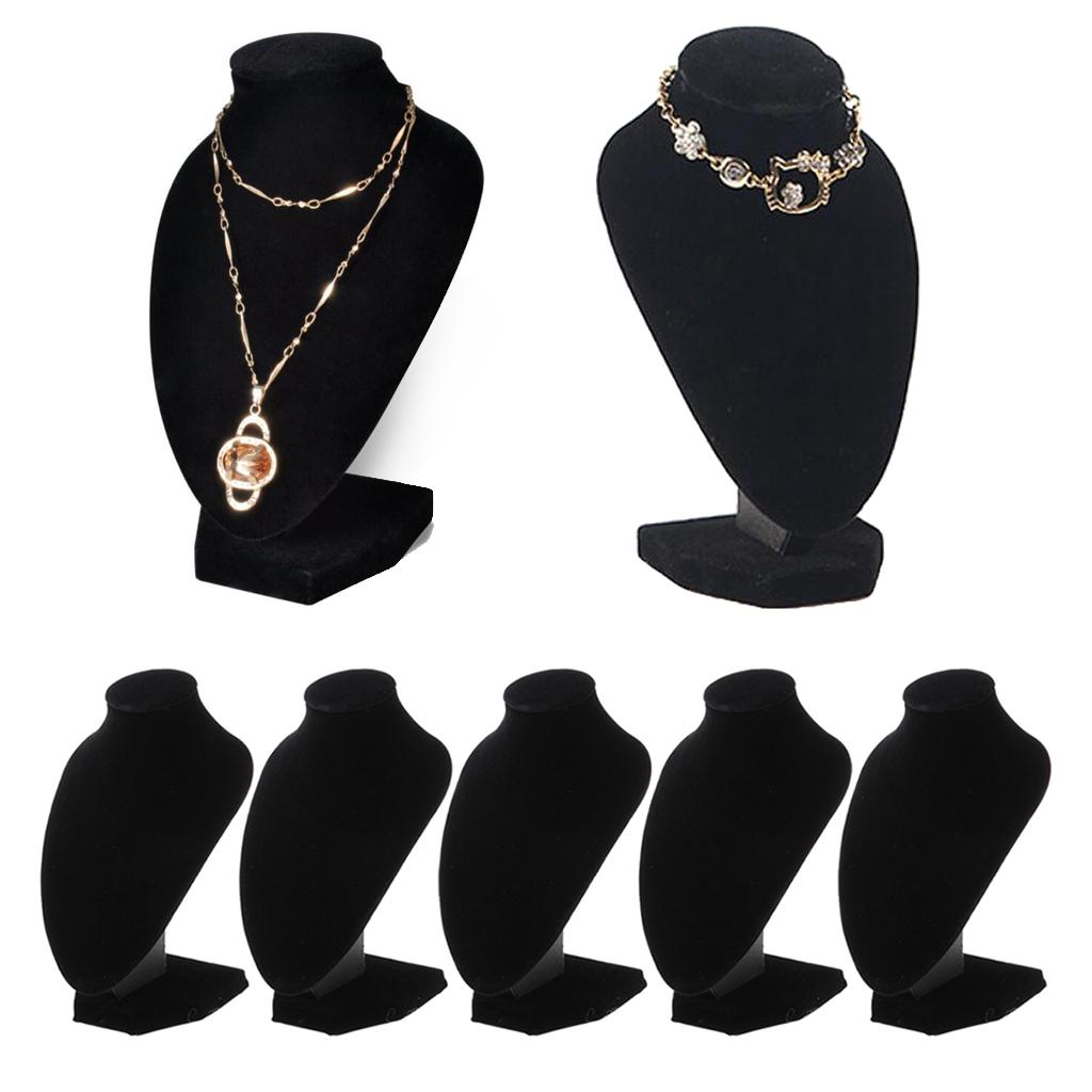 5   lot   Black   Velvet   Necklace   Display   Stands   Store   Pendant