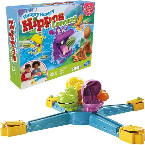 Trò chơi Hà Mã Háu Ăn Hungry Hippos Launchers dành cho 2-4 người chơi từ 4 tuổi trở lên