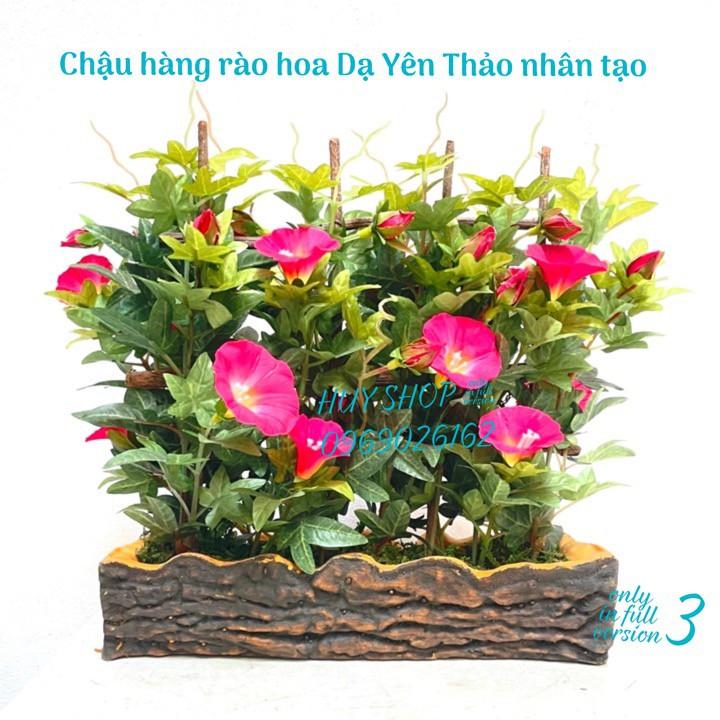 CHẬU HÀNG RÀO HOA DẠ YÊN THẢO NHÂN TẠO TRANG TRÍ NHÀ CỬA