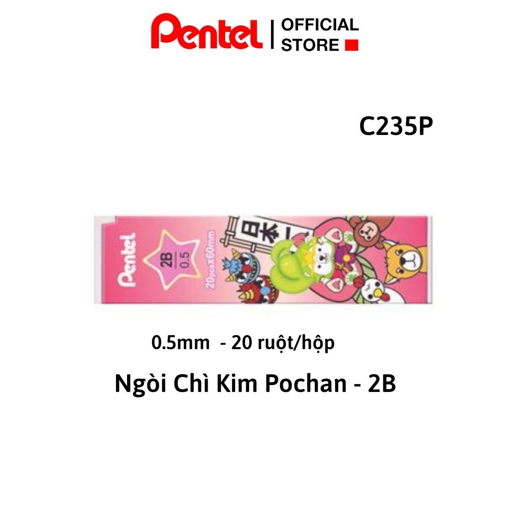 Ruột Chì Kim Pochan Pentel LEAD C235P 2B Ngòi 0.5mm (20 Ruột/Tuýp)