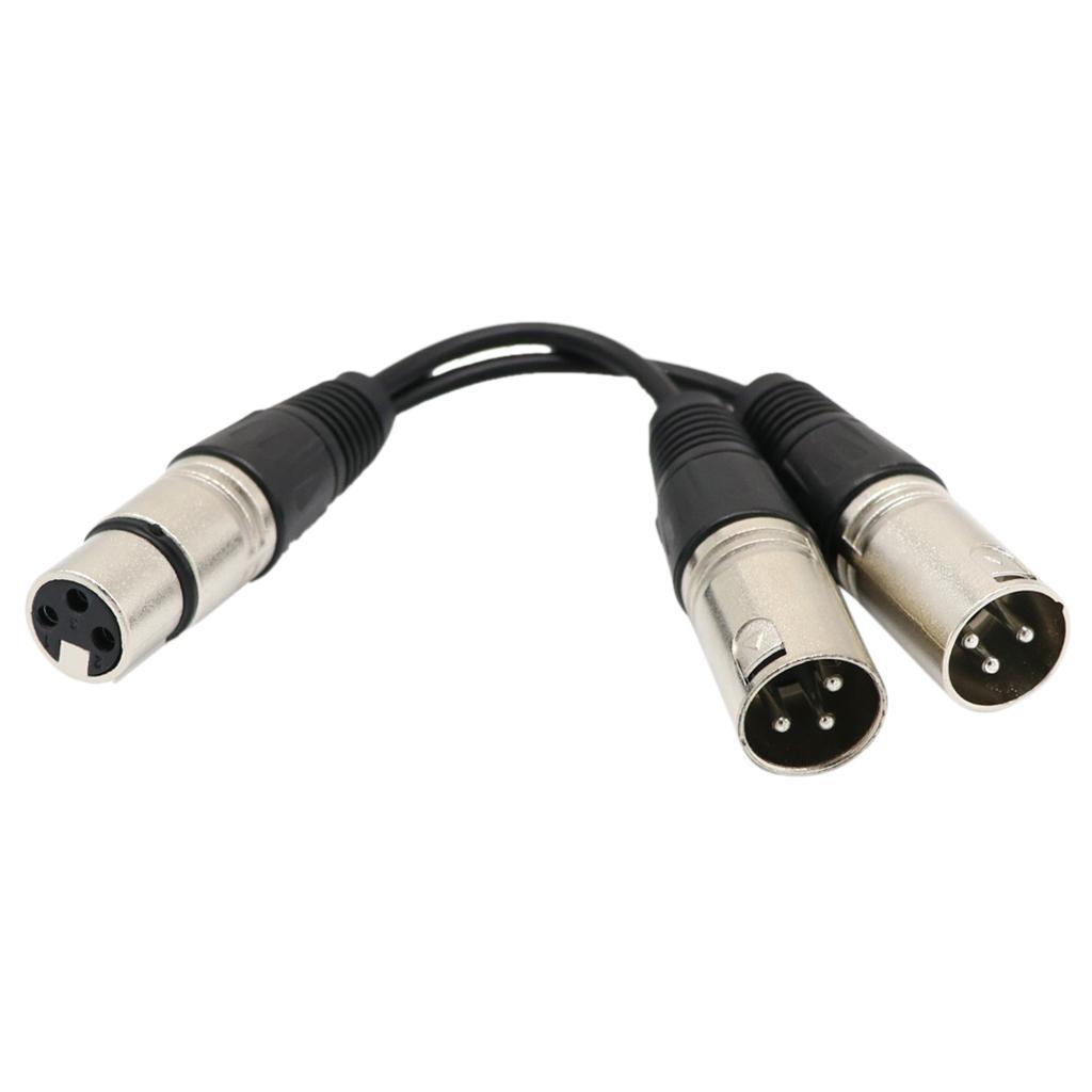 2x Audio Mic Cable Patch Cord- XLR 1x Female to XLR 2x Male Microphone Cable Splitter Connector