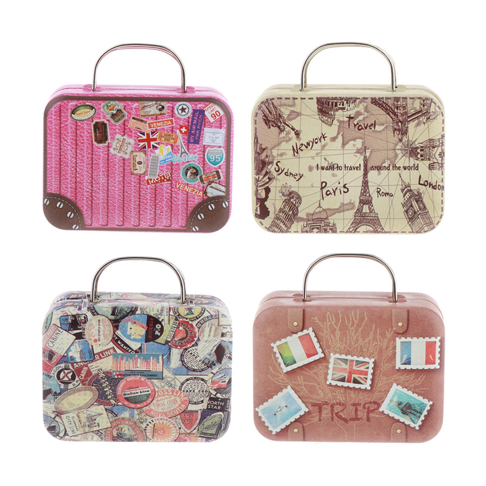 8x 1/6 Scale Doll House Furniture Miniature Iron Suitcase Scene Layout DIY