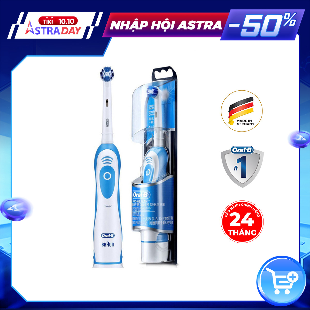 Bàn chải đánh răng pin Oral-B, hàng chính hãng 100