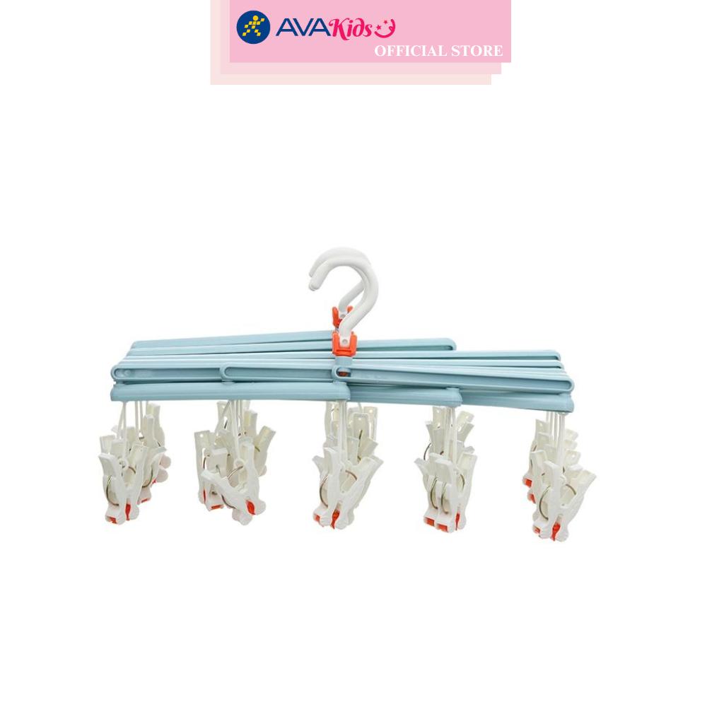 Móc chùm nhựa gấp gọn TOP KIDS AC 29 kẹp - Màu ngẫu nhiên