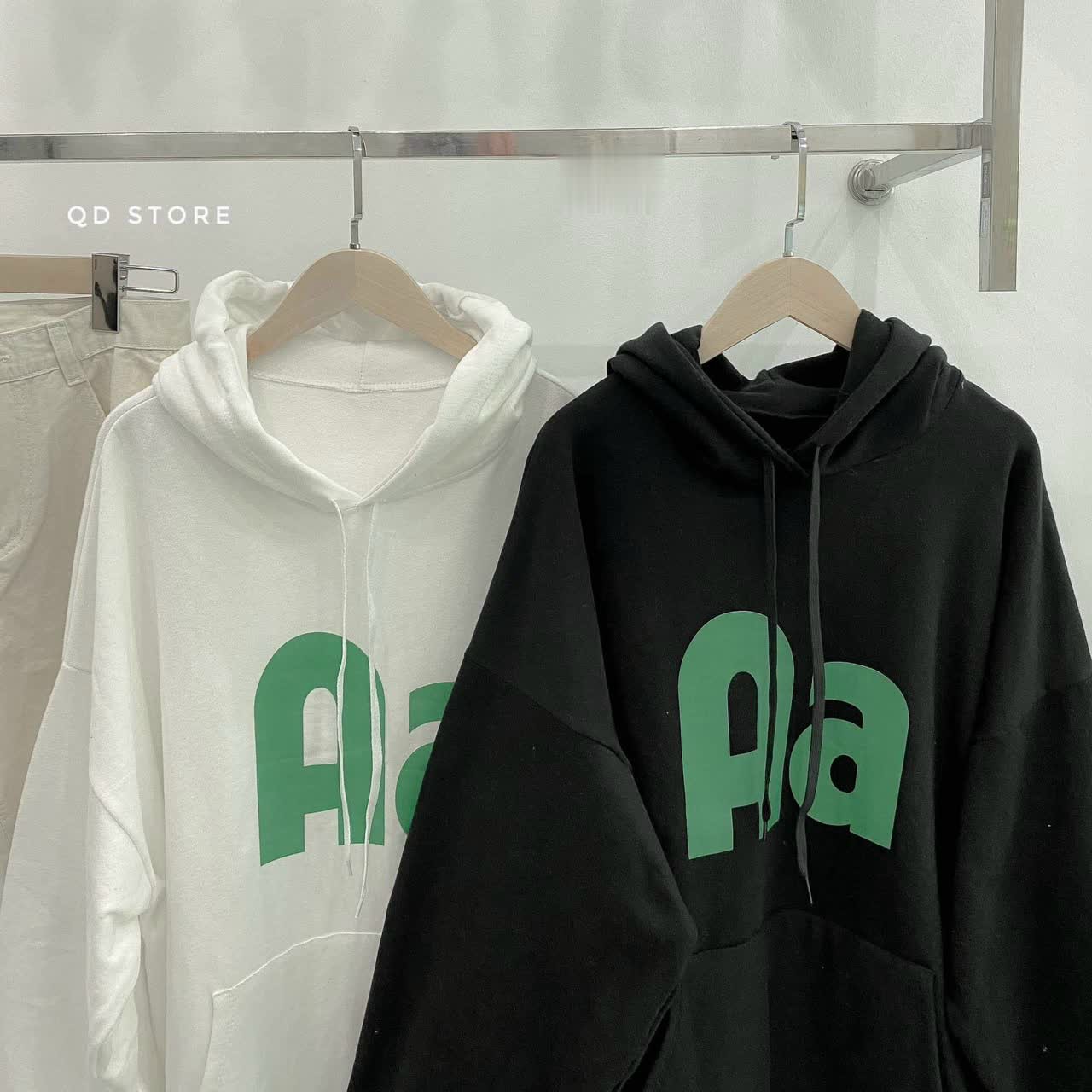 Áo Hoodie Chữ Aa Unisex, á Nỉ form rộng tay bồng kiểu dáng đường phố thun dài basic hàn quốc đẹp, áo khoác hoodie in chữ Aa ulzzang nam nữ đều mặc được