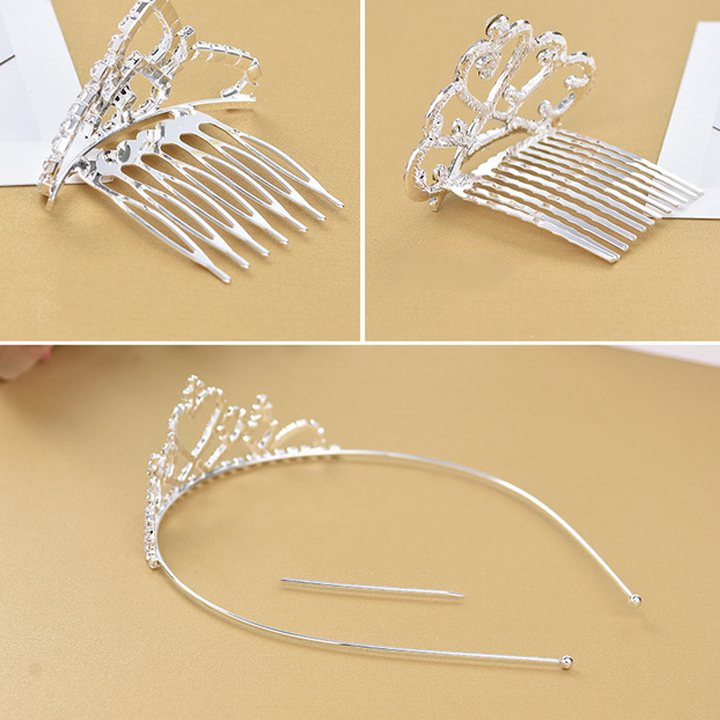 Vương miện công chúa đính đá lấp lánh cho bé gái phối đầm dự tiệc siêu lung linh – P137