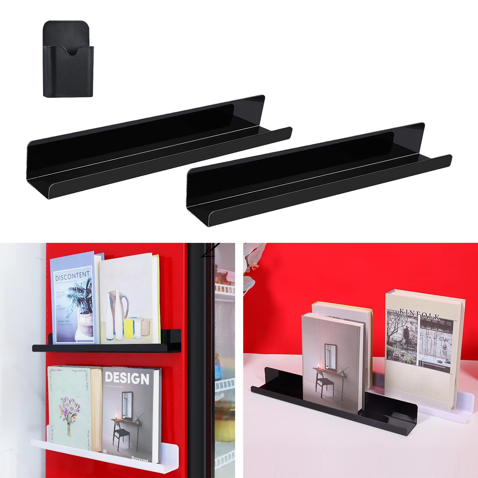 2x Acrylic Bookshelf Book Display Shelf for Kitchen Bedroom Hallway