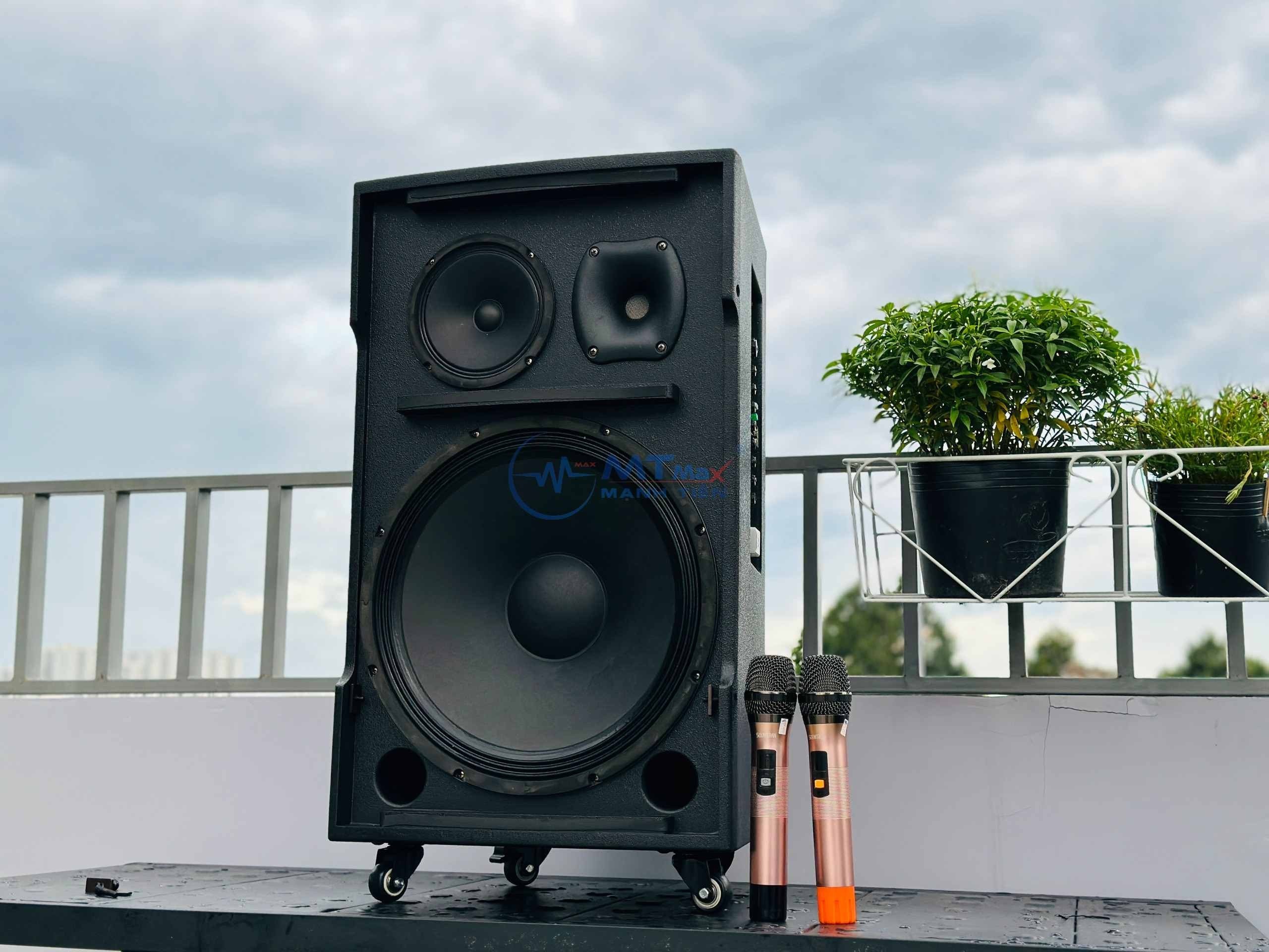 Loa Kéo Có Micro Hay Bậc Nhất Soontran SG315 Bass 35cm Công Suất 600W Tùy Chỉnh Bass, Treble, Echo, Delay Hàng chính hãng