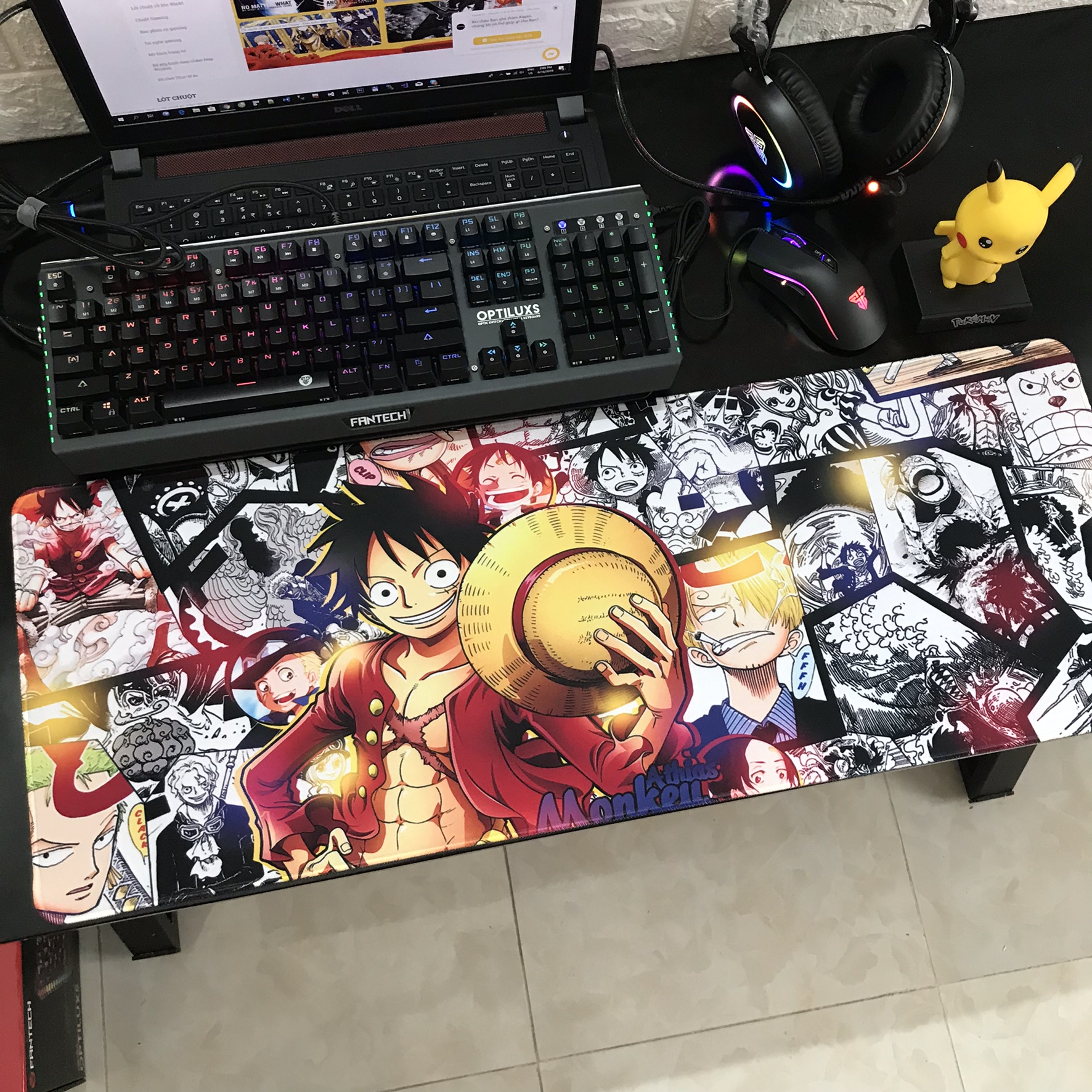 Miếng Lót Chuột, Bàn Di Chuột, mouse pad anime One Piece cỡ lớn (80x30x0.3)