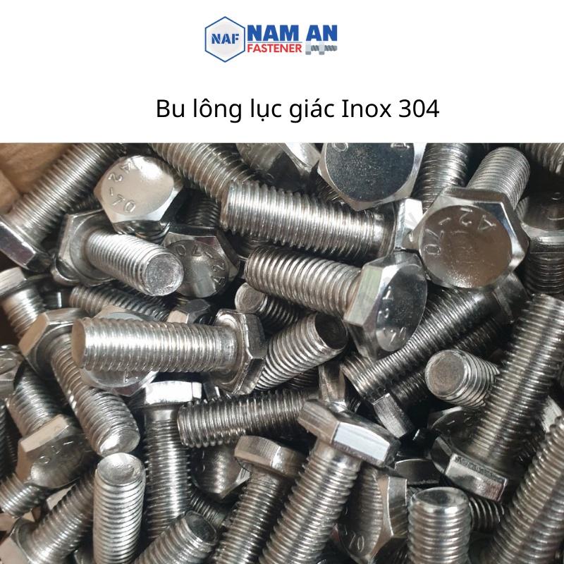 50 con Bu lông inox 304 M6, M8, M10, bulong lục giác inox 304, chiều dài 20, 25, 30, 40mm