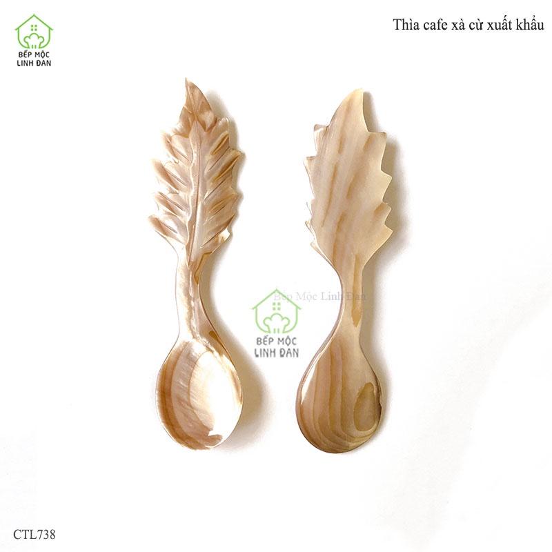 Muỗng Xà Cừ Xuất Khẩu HAHANCO Tạo Hình Lá Độc Đáo  Cafe/Gia Vị/Sữa Chua/Kem