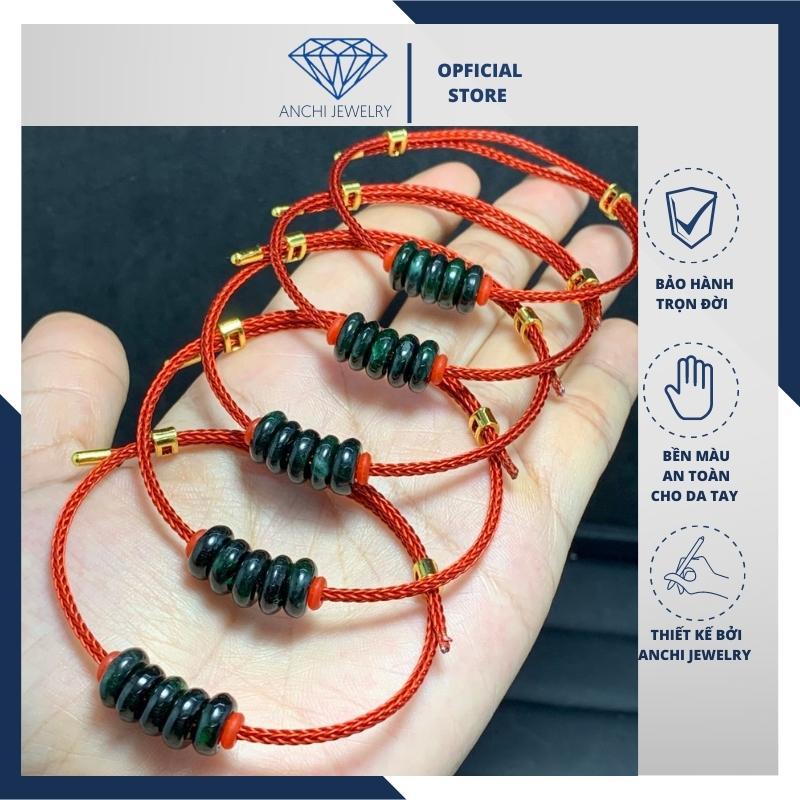Vòng tay ngũ điếu phong thuỷ, vòng đồng điếu ngọc sơn thủy mệnh mộc, hỏa. Anchi jewelry
