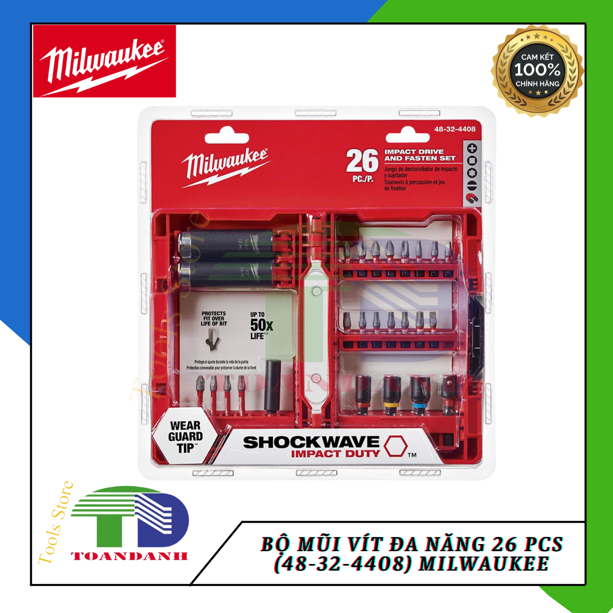 Bộ mũi vít đa năng 26 pcs Milwaukee