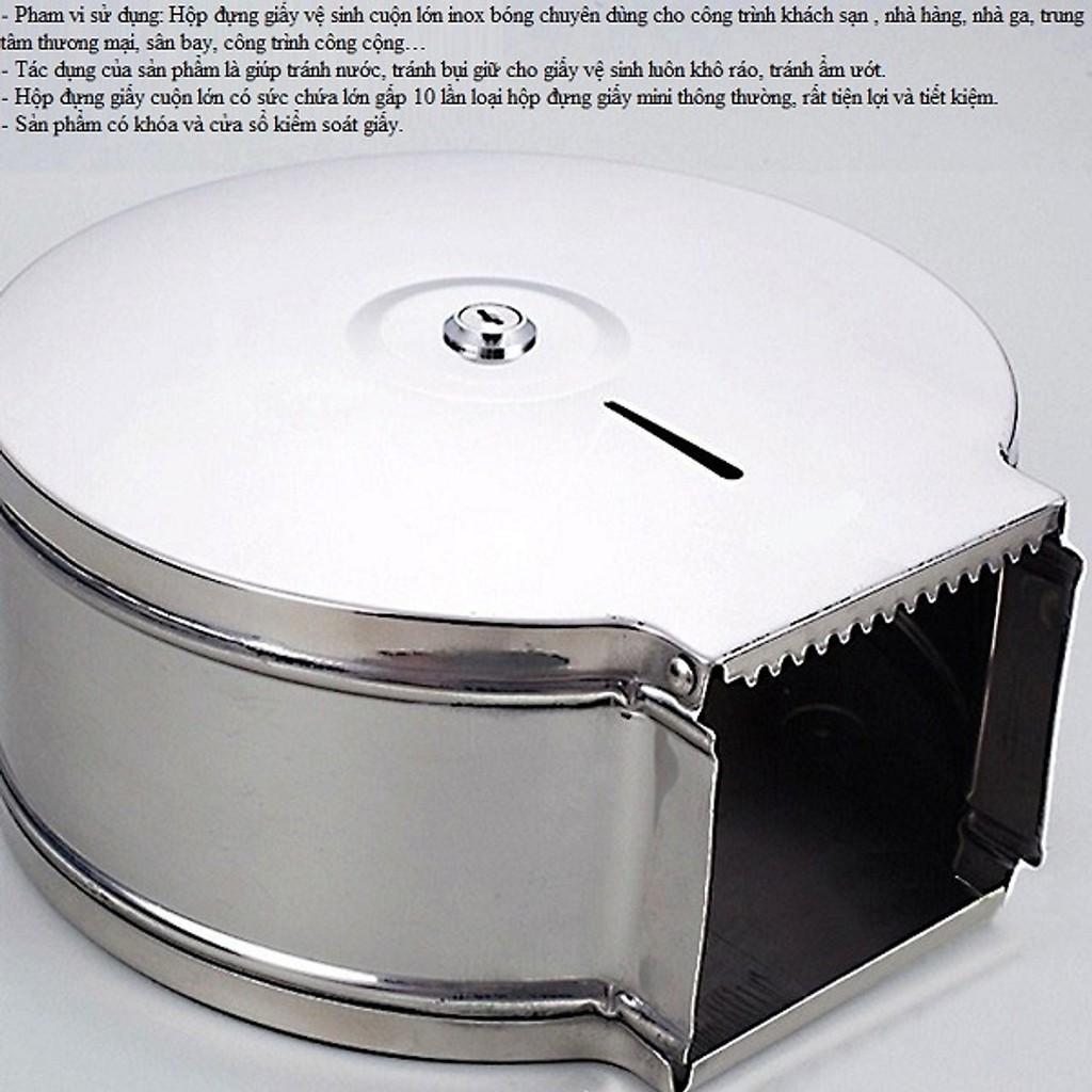 Hộp đựng giấy vệ sinh gắn cuộn lớn INOX 26cm LH-6107