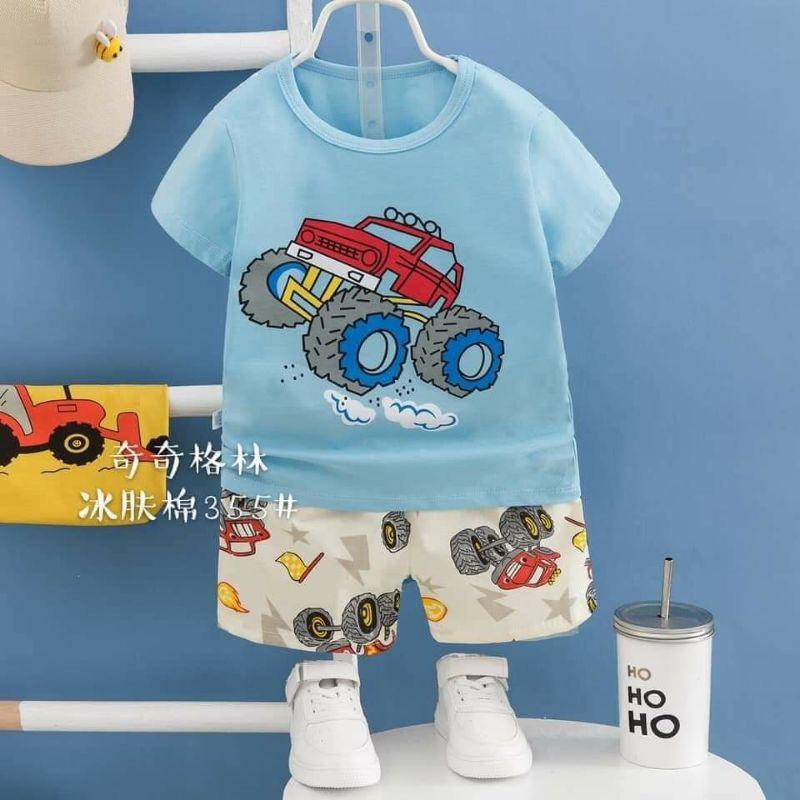 sét bộ quần áo cộc tay trẻ em nam và nữ chất liệu cotton 4 trieu cho bé 7- 20kg