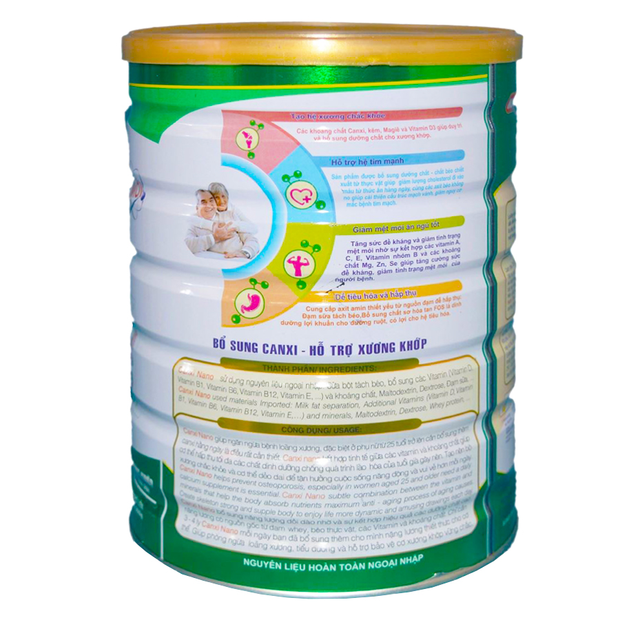 [MUA 2 TẶNG 1] Sữa bột CANXI NANO Bổ sung canxi, hỗ trợ chắc xương khớp NUTRI PLUS 900G