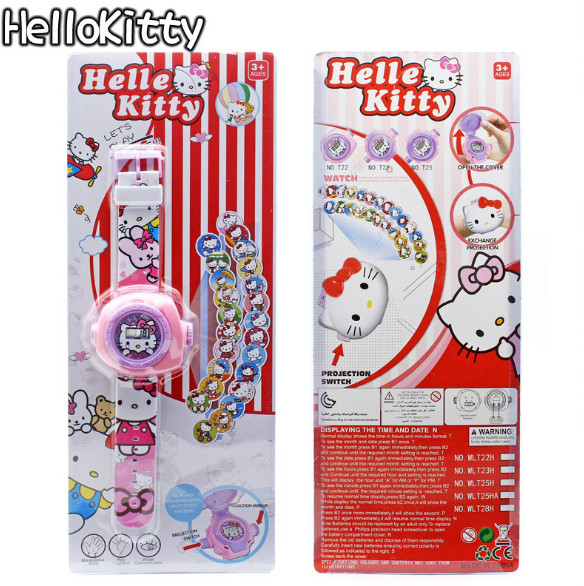 Đồng hồ CHIẾU 20 HÌNH HELLO KITTY cho bé gái