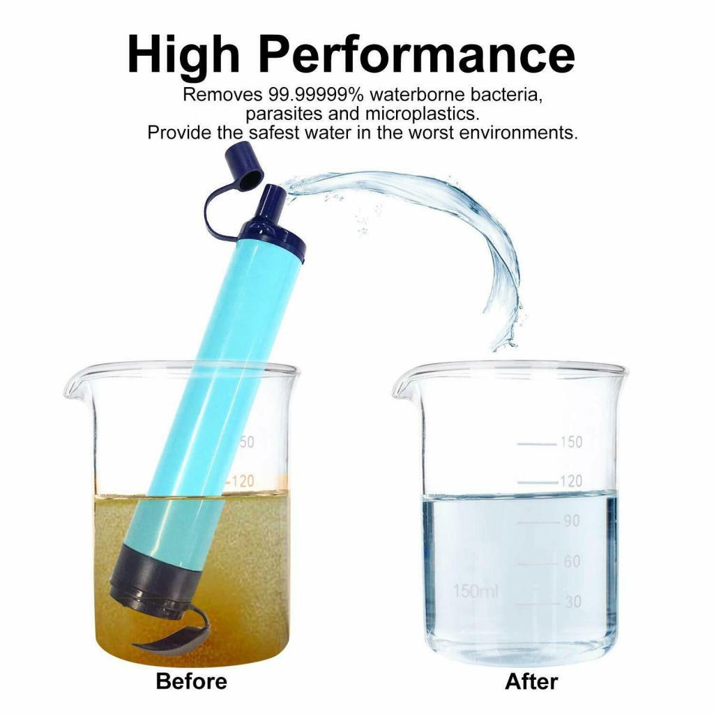 Personal Water Filter Straw Water Purifier Survival Gear for Hiking, Camping, Travel and Emergency Preparedness
