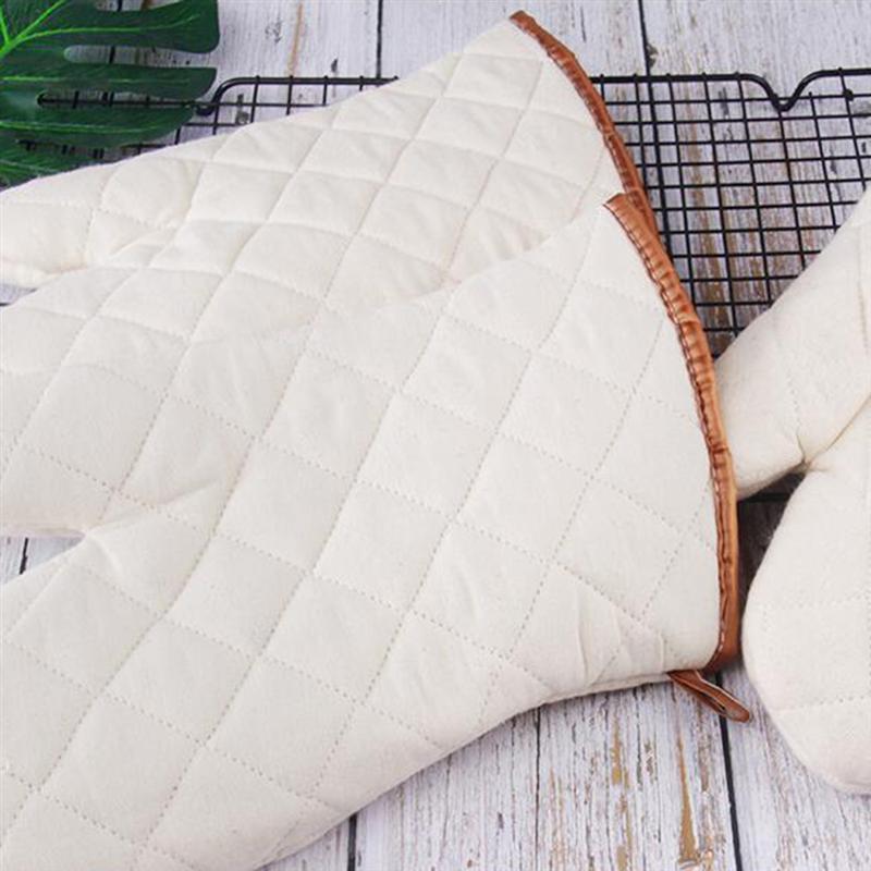 02 Chiếc Bao Tay Cotton Cách Nhiệt Màu Kem Đủ Size S-M-L