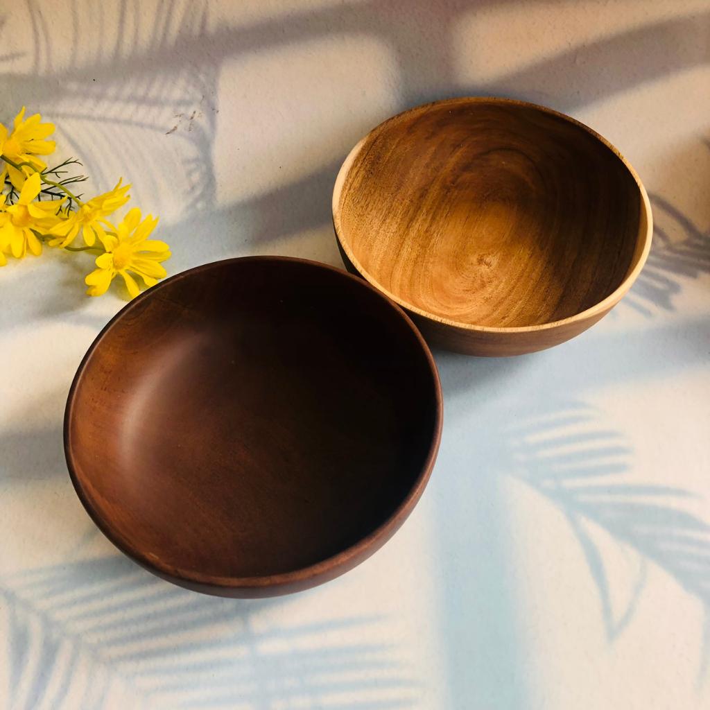 Bát/Tô Gỗ Keo Nâu Chocolate 20x7 cm, Bát Đựng Salad, Soup, Cháo Tiện Lơi, Phụ Kiện Nhà Hàng, Khách Sạn, Resort Xinh Xắn