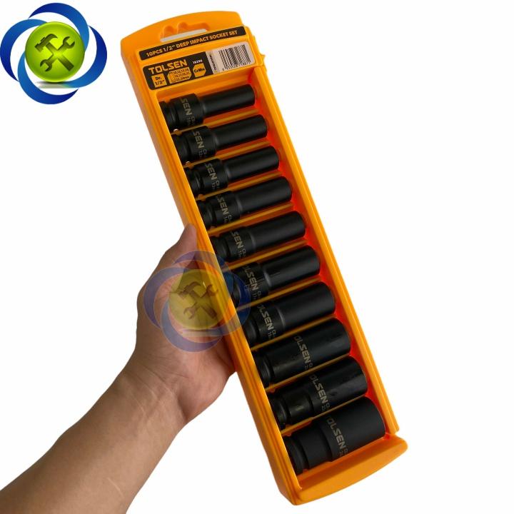 Bộ tuýp đen dài Tolsen 18296 10 chi tiết loại 6 cạnh thép CR-MO