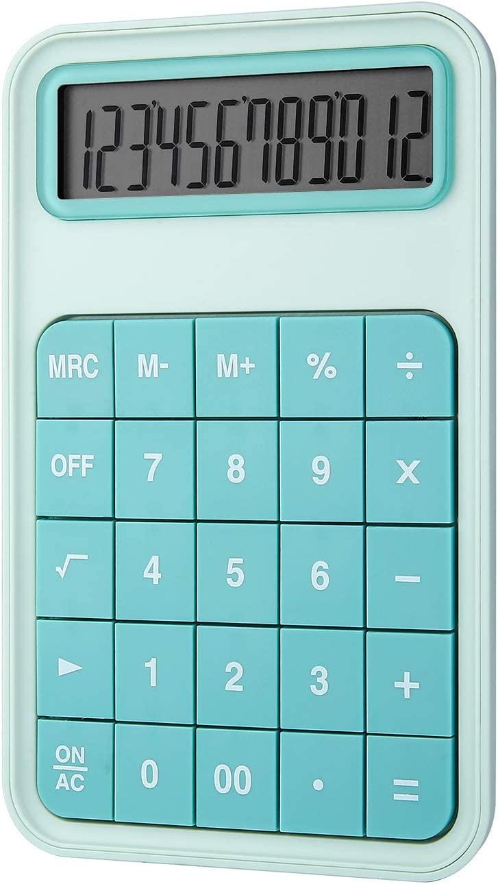 Chức năng tiêu chuẩn tính toán văn phòng, LCD Máy tính màn hình lớn 12 chữ số cho trường học, văn phòng, gia đình, quầy hàng - màu ngọc lam