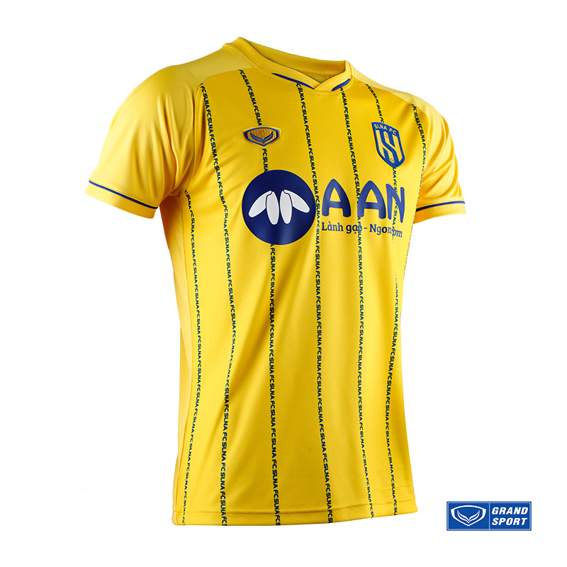 Áo bóng đá thi đấu CLB Sông Lam Nghệ An 2023 Grand Sport Chính Hãng Chất liệu Polyester Cao cấp thoáng mát