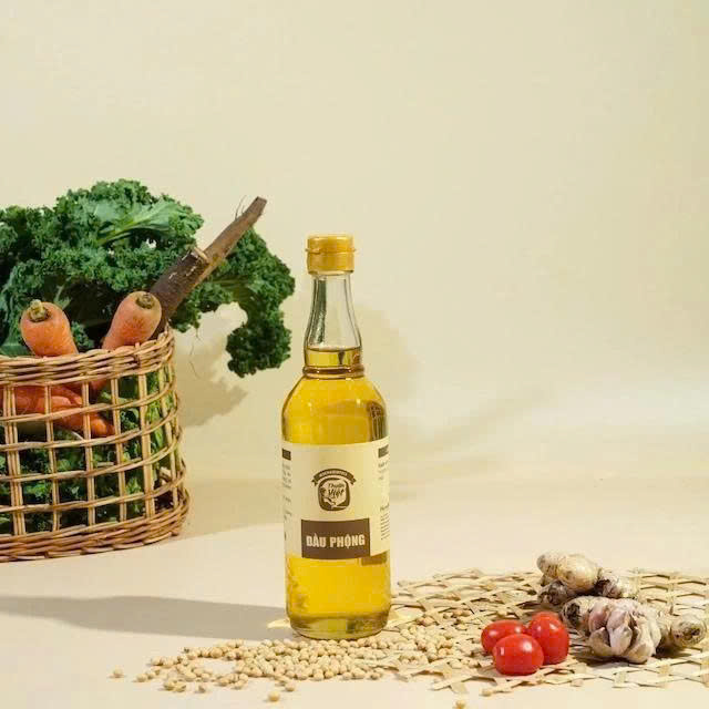 Dầu Phộng (Dầu Lạc) Organic Homefood Chai Thủy Tinh 500ml - Gia Vị Cho Cả Gia Đình, Ăn Chay