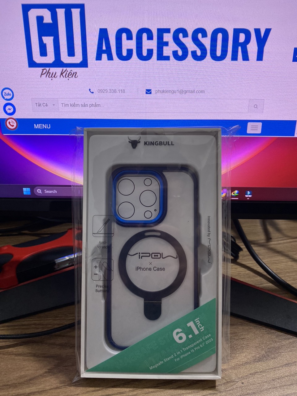 Ốp Lưng Trong Suốt Mipow Ring Holder iPhone 15 Pro/Pro Max Hàng Chính Hãng