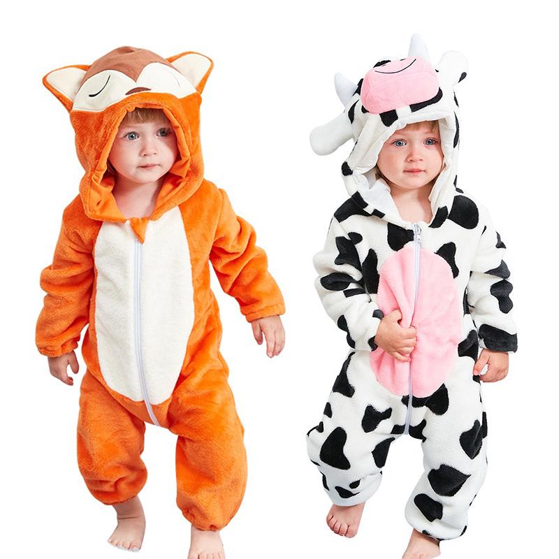 Trẻ Sơ Sinh Bé Gái Quần Áo Hoạt Hình Liền Quần Onesie Dép Nỉ Cho Bé Gấu Trúc Thỏ Trang Phục Động Vật Bé Sơ Sinh Rompers Jumpsuit Kigurumi