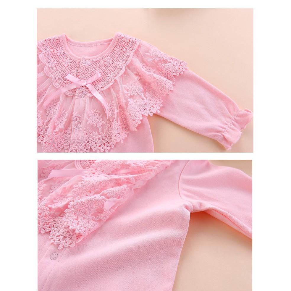 Bộ set 3 sơ sinh tiểu thư đầy tháng/thôi nôi bé gái 0-12m