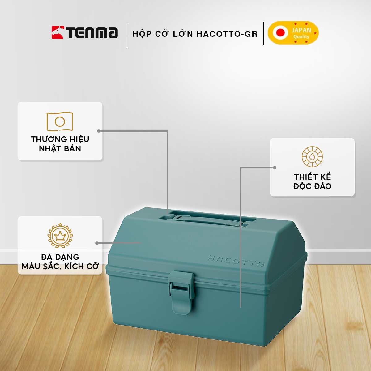 Hộp Nhựa Cỡ Lớn Đa Năng TENMA, Có Khóa Gài Hacotto-GR