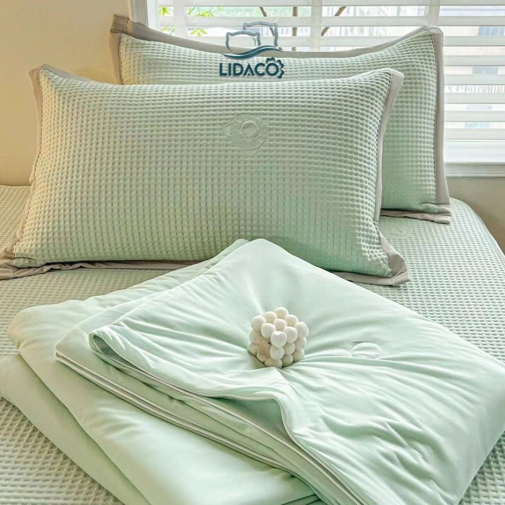 Chiếu điều hoà latex LIDACO chiếu băng lạnh bọc chun kèm chăn vừa nệm cao tới 30cm