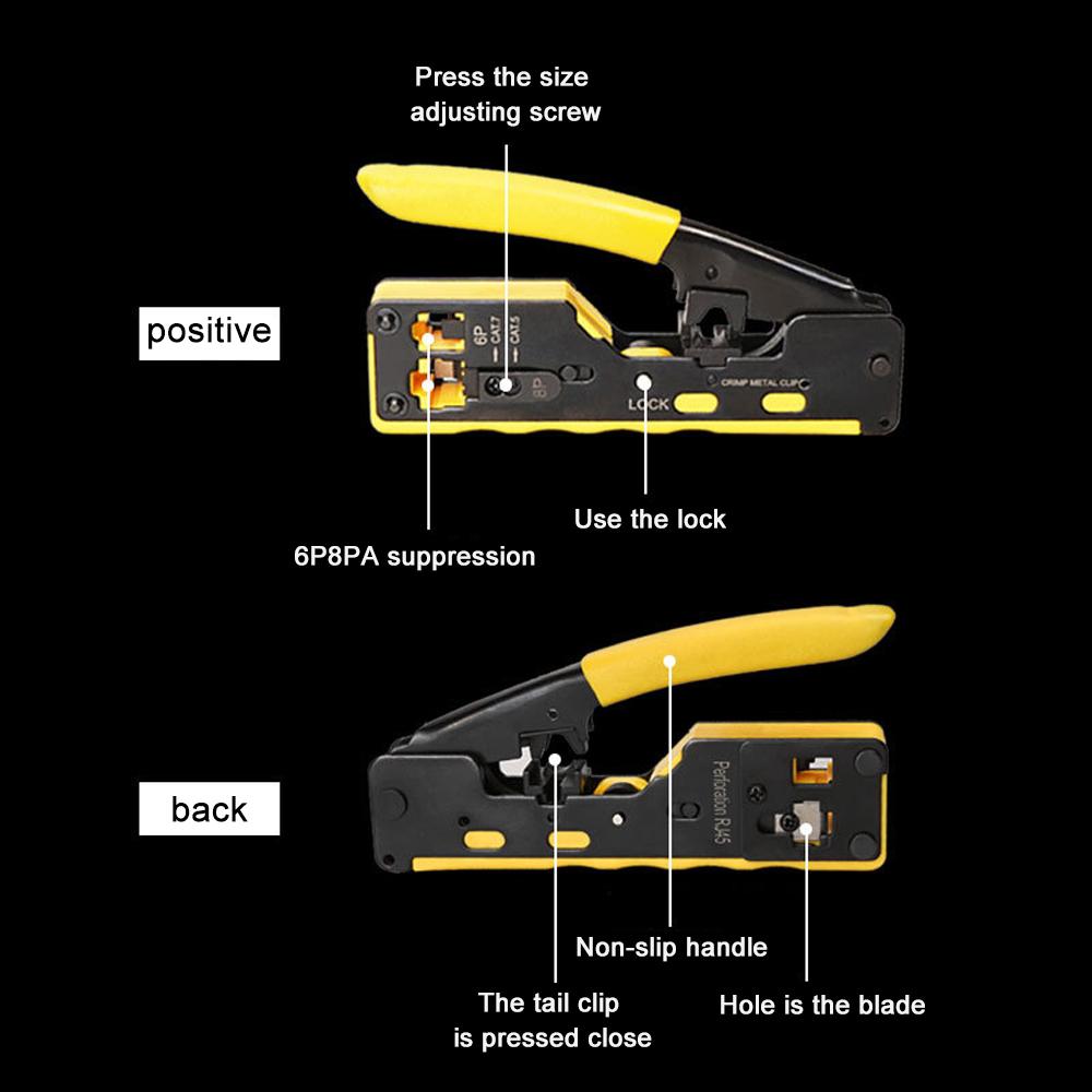 Ethernet Cable Stripper Clamp 6P8P Dual-use Network Tools Cat5/Cat6/Cat7 Crystal Heads Cable Pliers Seven Type of