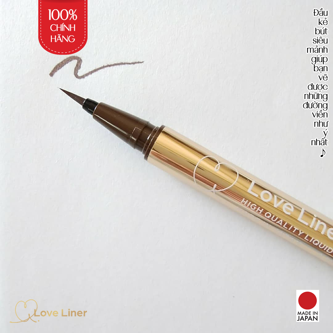 Bút Kẻ Viền Mắt Nhật Bản Không Thấm Nước, Bền Màu, Lâu Trôi Love Liner Liquid Brown Màu Nâu