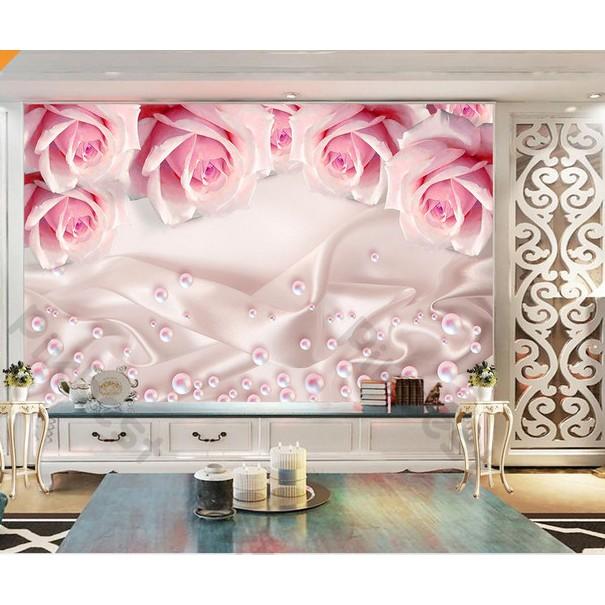 Tranh dán tường Hoa hồng lai sắc nét, tranh dán tường 3d hiện đại  MS1133556