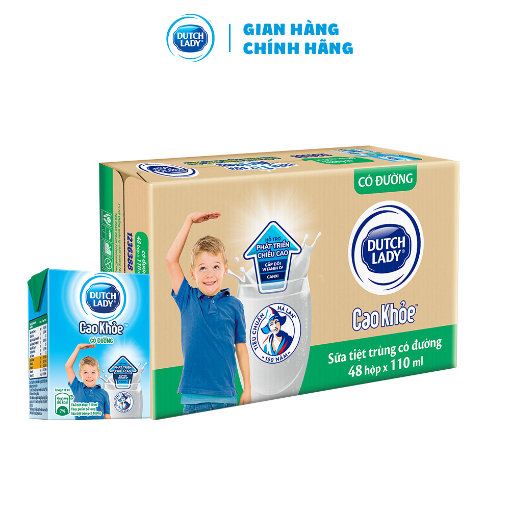 Thùng 48 Hộp Sữa Uống Dutch Lady Cô Gái Hà Lan Có Đường Cao Khỏe