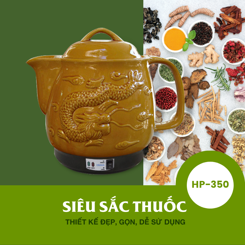 SIÊU SẮC THUỐC OSAKA HP350 TRÒN - DUNG TÍCH 3.5 LÍT - SẮC CÁC LOẠI THẢO DƯỢC - Hàng Chính Hãng