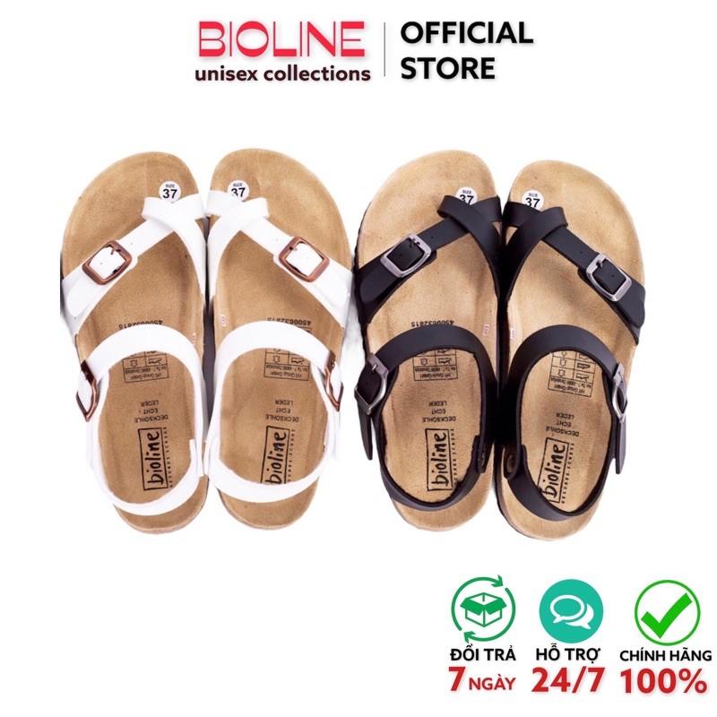 Dép đế trấu Bioline dép birken quai hậu xỏ ngón da pu công nghiệp PU14 - Bioline Official