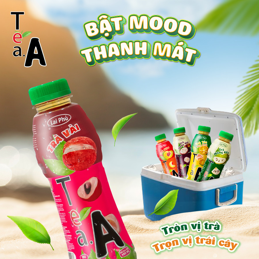 Trà Vải Tea A Chai 450ml - Lốc 6 Chai