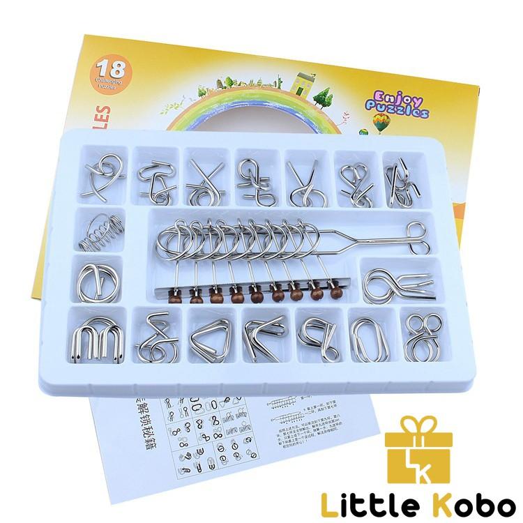 24 Món Đồ Chơi Tháo Vòng Sắt Metal Wire Puzzle
