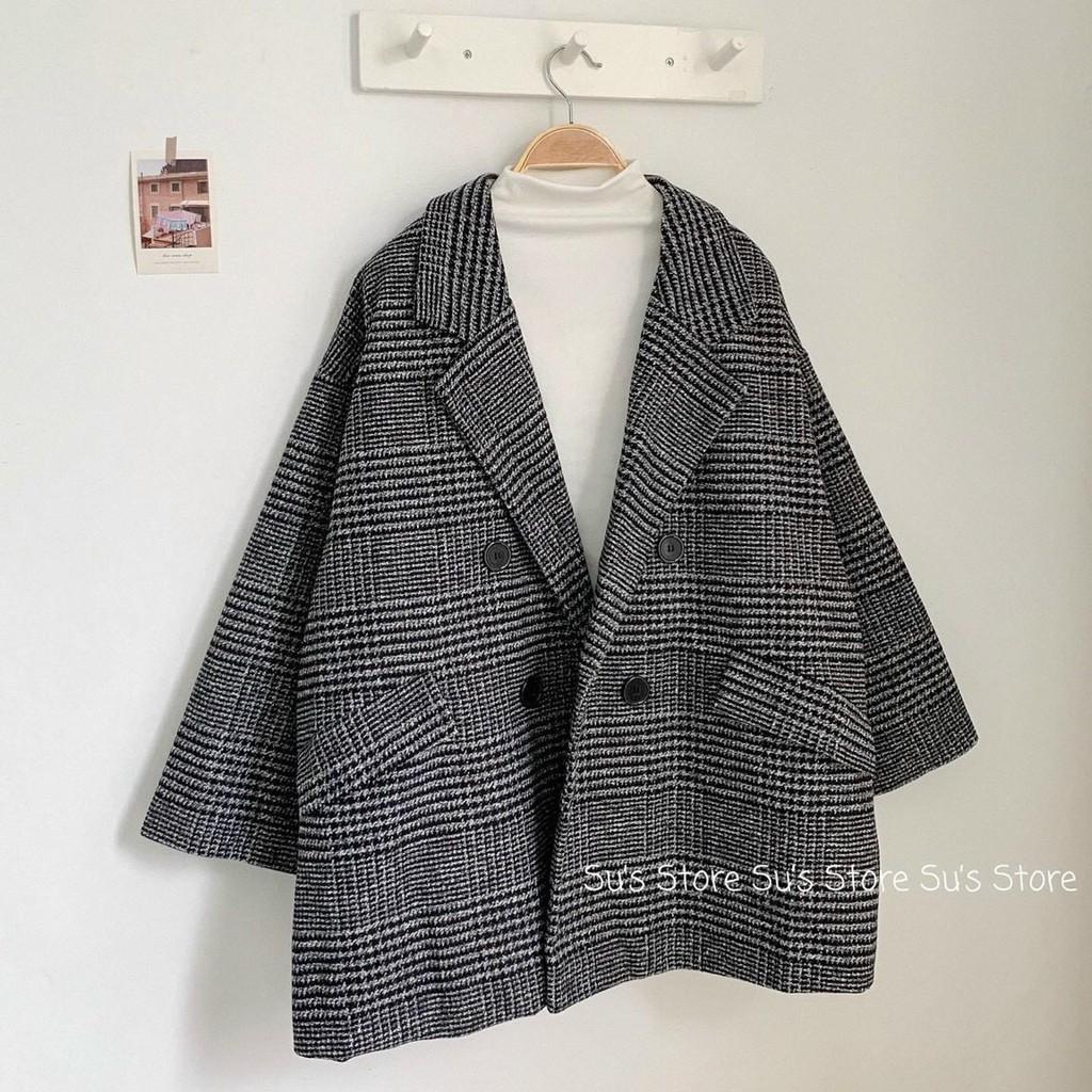 Áo vest blazer kẻ - Kẻ nhạt,Int: One size