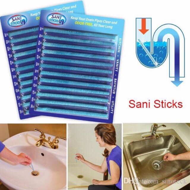 Combo 24 Que Thông Tắc Cống Sani Sticks (Nhỏ Gọn, Tiện Dụng )