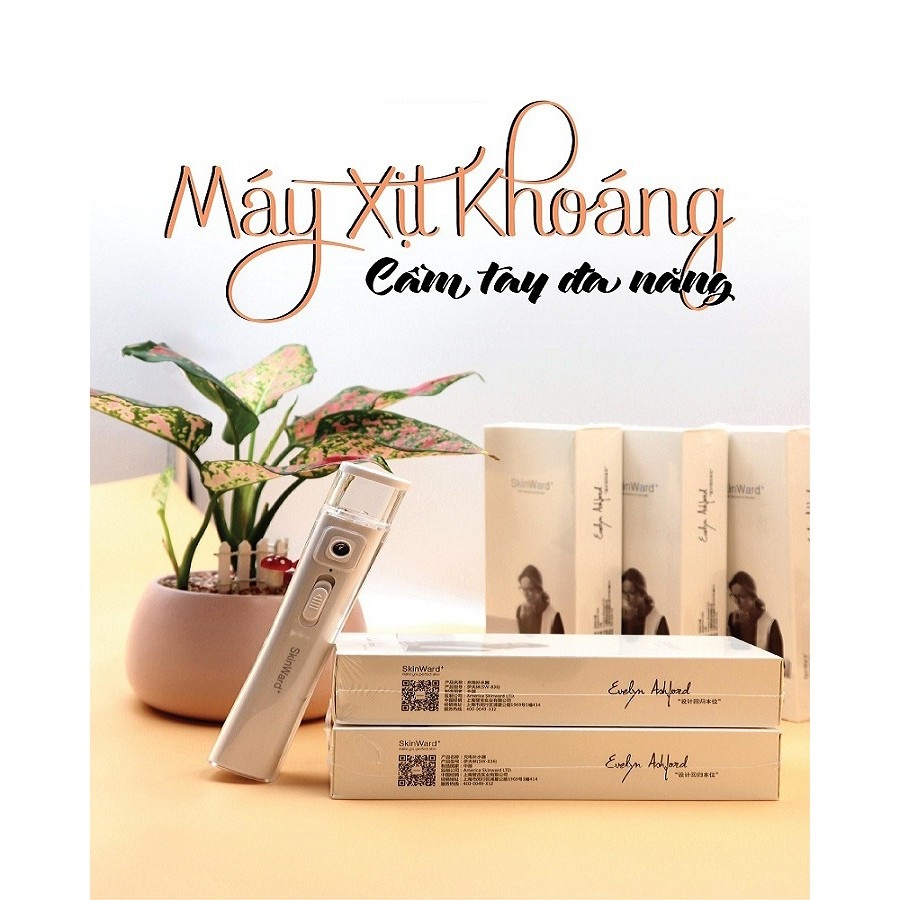 Máy Xịt Khoáng Phun Sương Tạo Độ Ẩm Khuôn Mặt Mini Cầm Tay SkinWard+ SW-836 - Cân Bằng Độ Ẩm Có Chức Năng Thay Thế Sạc Dự Phòng - Hàng Chính Hãng