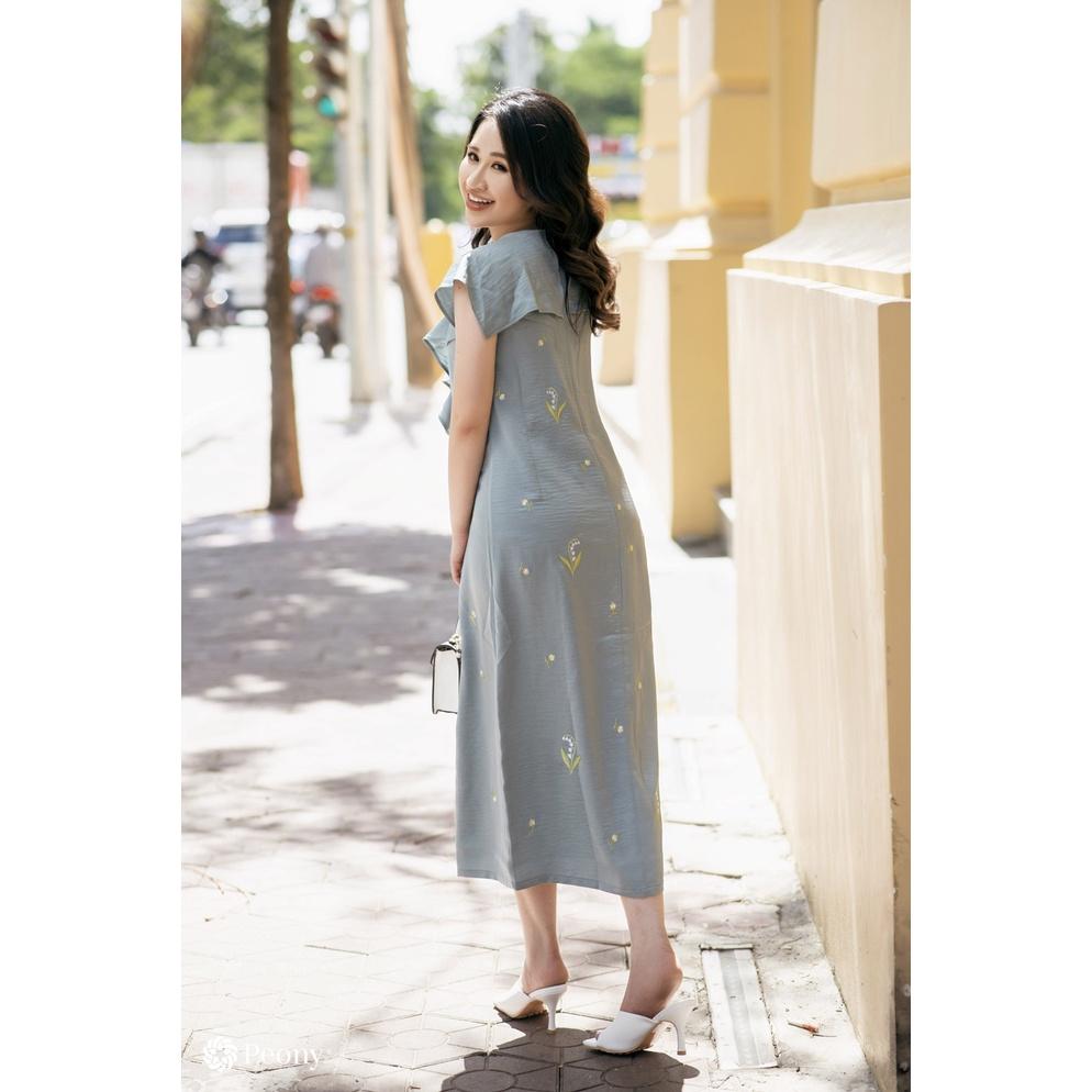 Váy nữ thêu cao cấp, dáng suông thoải mái, che khuyết điểm Peony - HANNAH DRESS