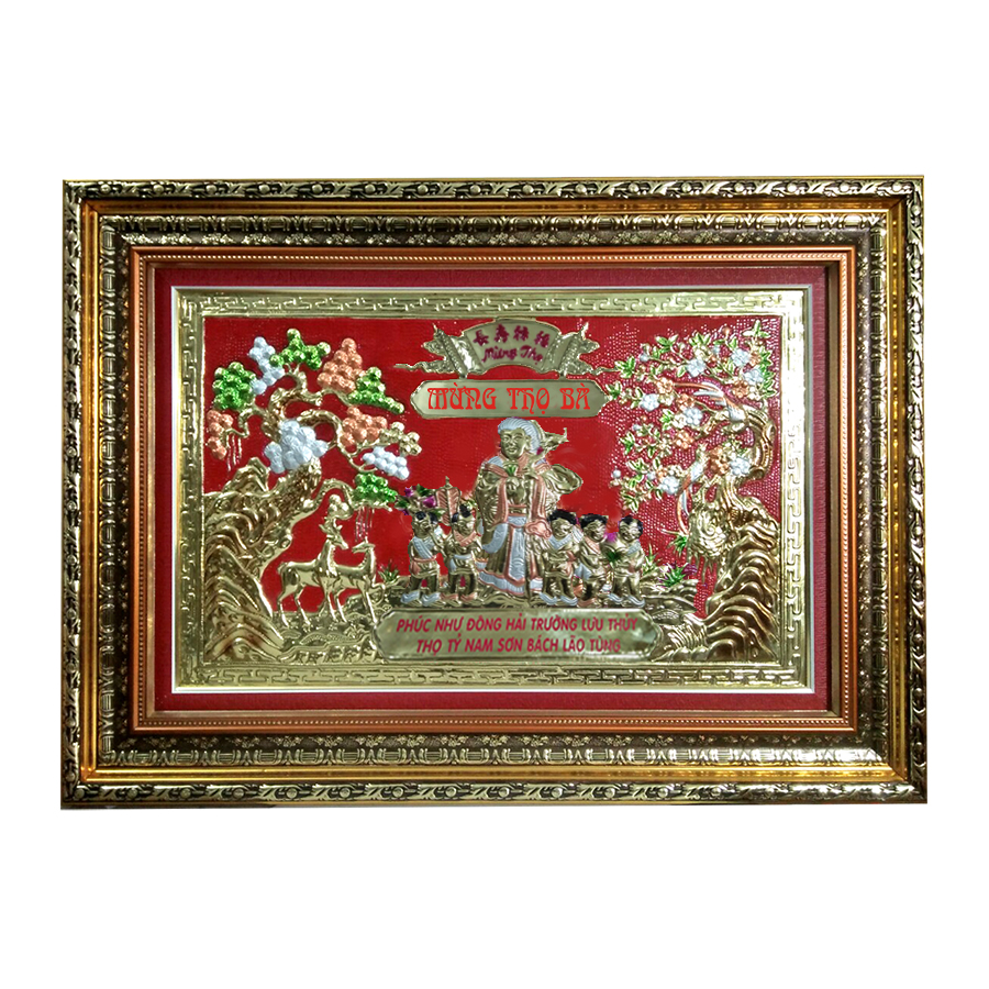 Tranh đồng Mừng Thọ Bà - Tôn Đản HP  ( 76 x 106 cm )