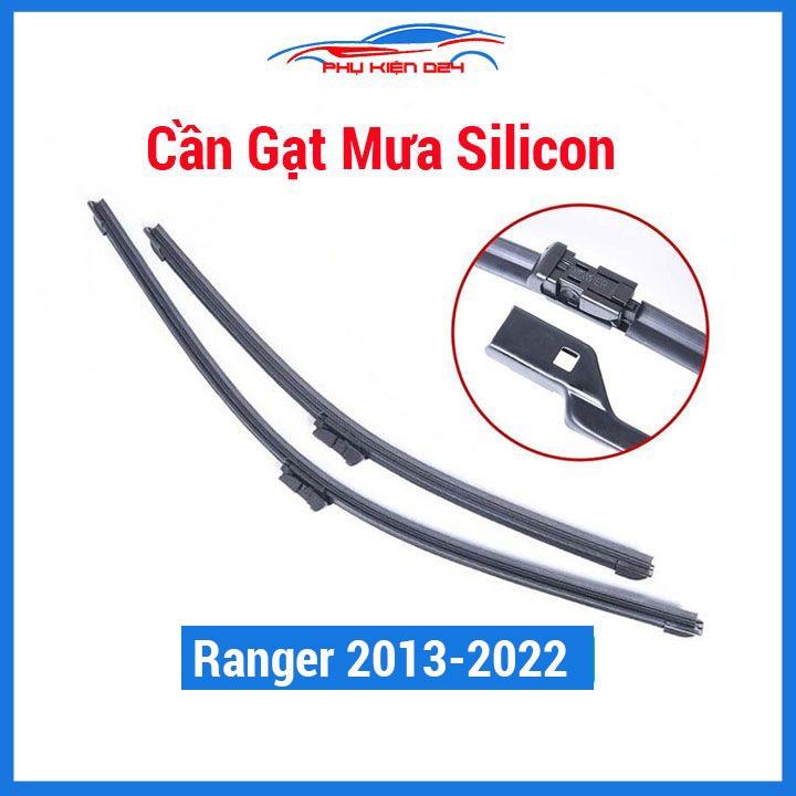 Cần gạt mưa Silicon theo xe Ford Ranger 2013-2022 đủ phụ kiện lắp gạt nước phía trước kính lái